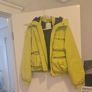 Anthropologie Lime Green Puffer Jacket